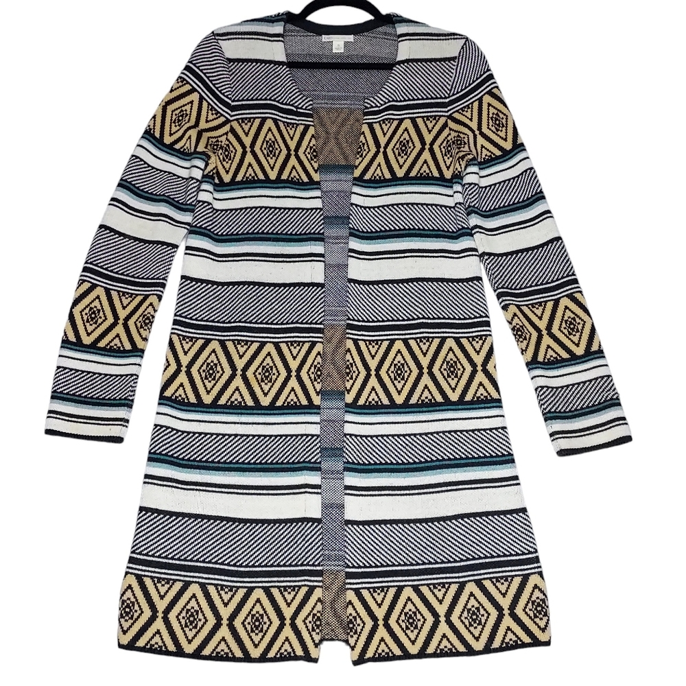Cato Women's Size Small Aztec Tribal Geometric Wool-blend Open Long Card…